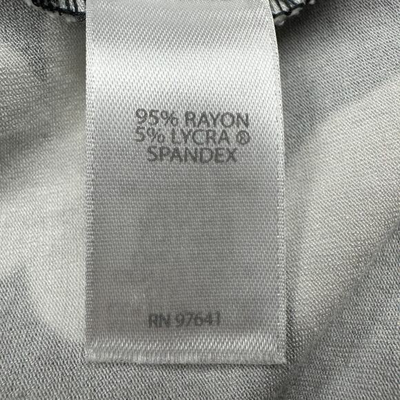 J Jill Wearever Collection Dress Womens Medium Black Floral Short Sleeve Stretch - Picture 9 of 14